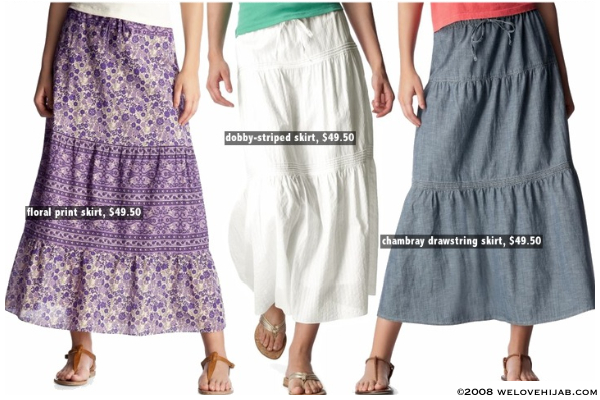 Gap has a few long skirts for